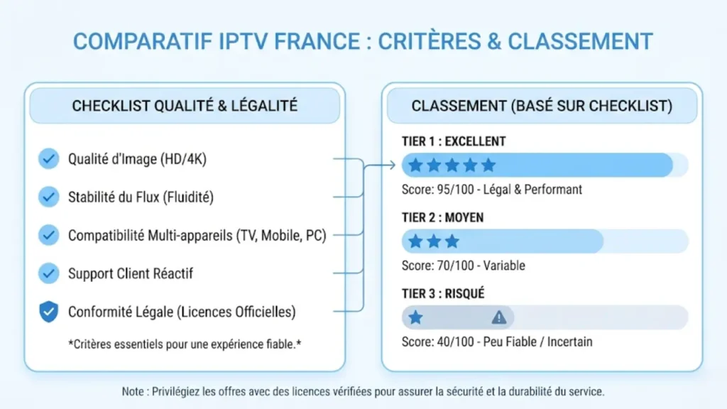 Comparatif meilleur service IPTV France fiable