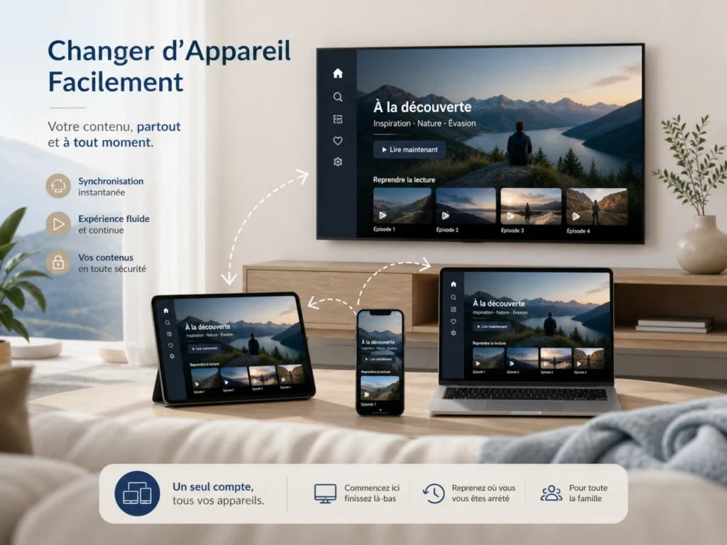 IPTV France changer appareil facilement avec Smart TV, tablette, smartphone et ordinateur.