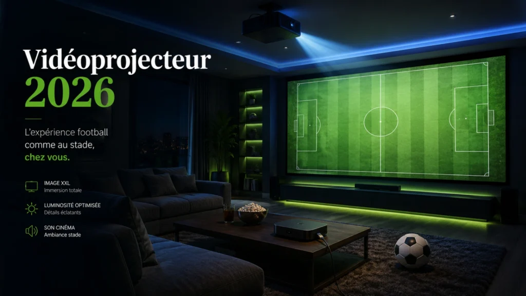 Coupe du Monde 2026 vidéoprojecteur avec grand écran et salon cinéma