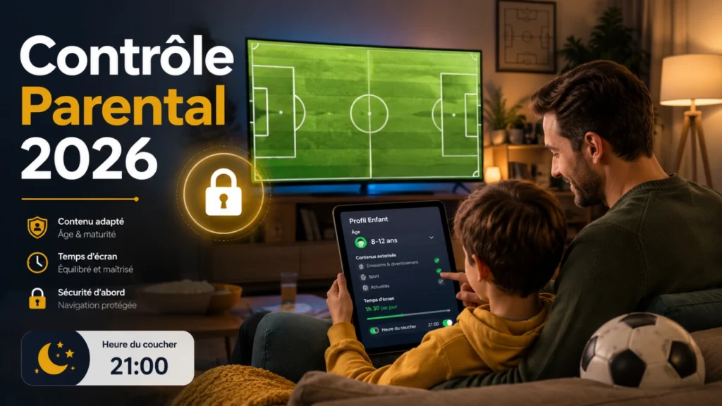 Coupe du Monde 2026 contrôle parental avec famille, TV et profil enfant sécurisé