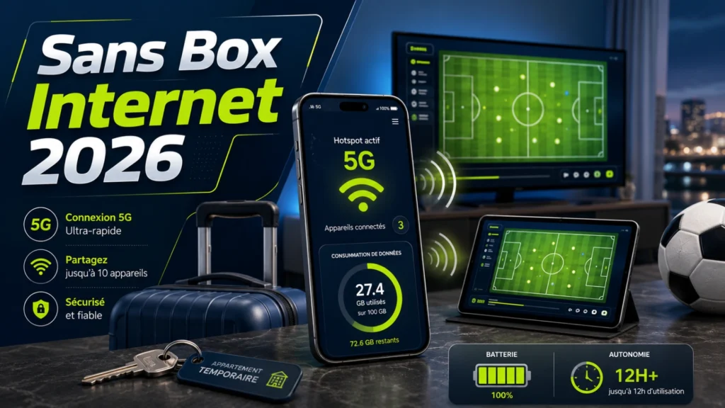 Coupe du Monde 2026 sans box internet avec partage de connexion mobile et TV