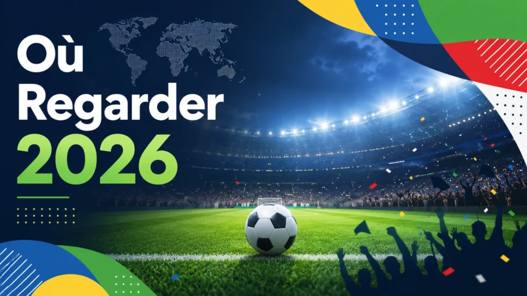 Où regarder la Coupe du Monde 2026 en France avec écran TV et stade de football moderne