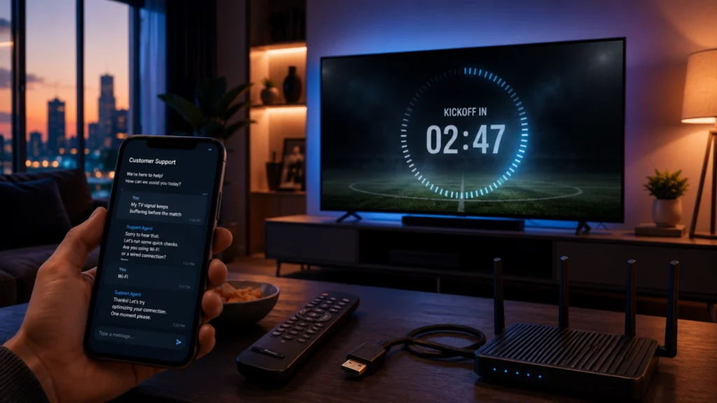 Solution TV rapide avant un match de football ce soir