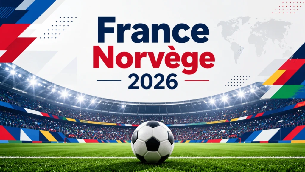 France Norvège Coupe du Monde 2026 avec stade moderne et ambiance football
