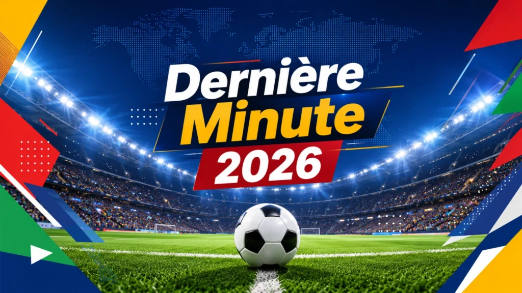 Solution TV Coupe du Monde 2026 dernière minute avec match sur écran et stade moderne