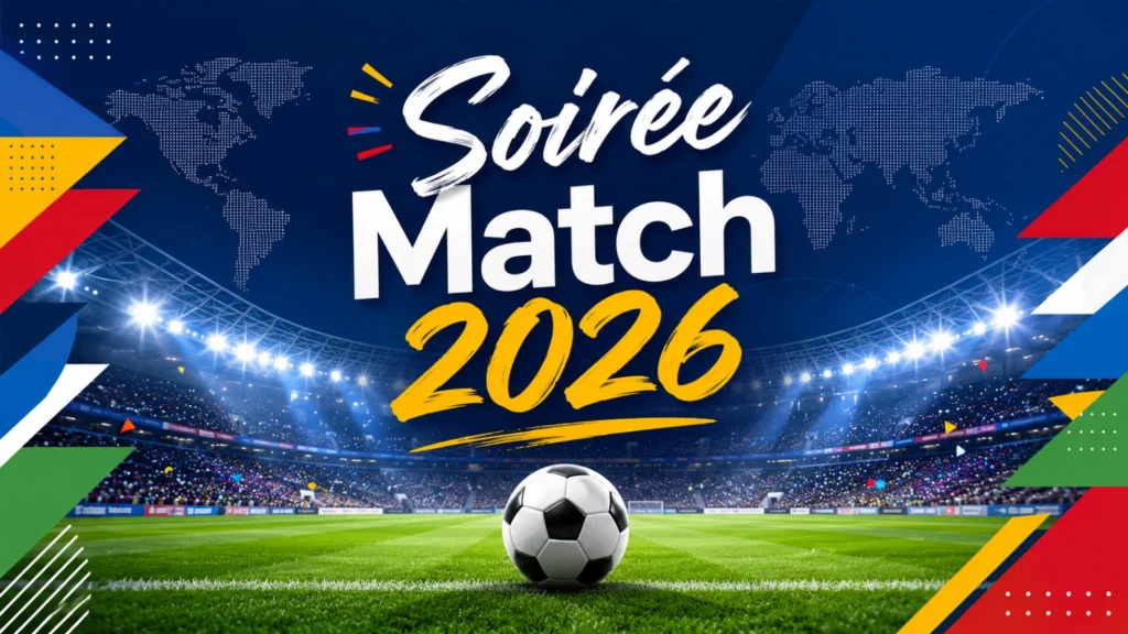 Soirée Coupe du Monde 2026 à la maison avec écran TV et ambiance football