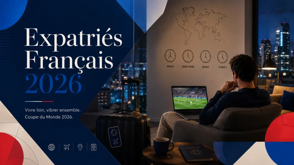 Coupe du Monde 2026 expatriés français avec ordinateur, voyage et horaires internationaux